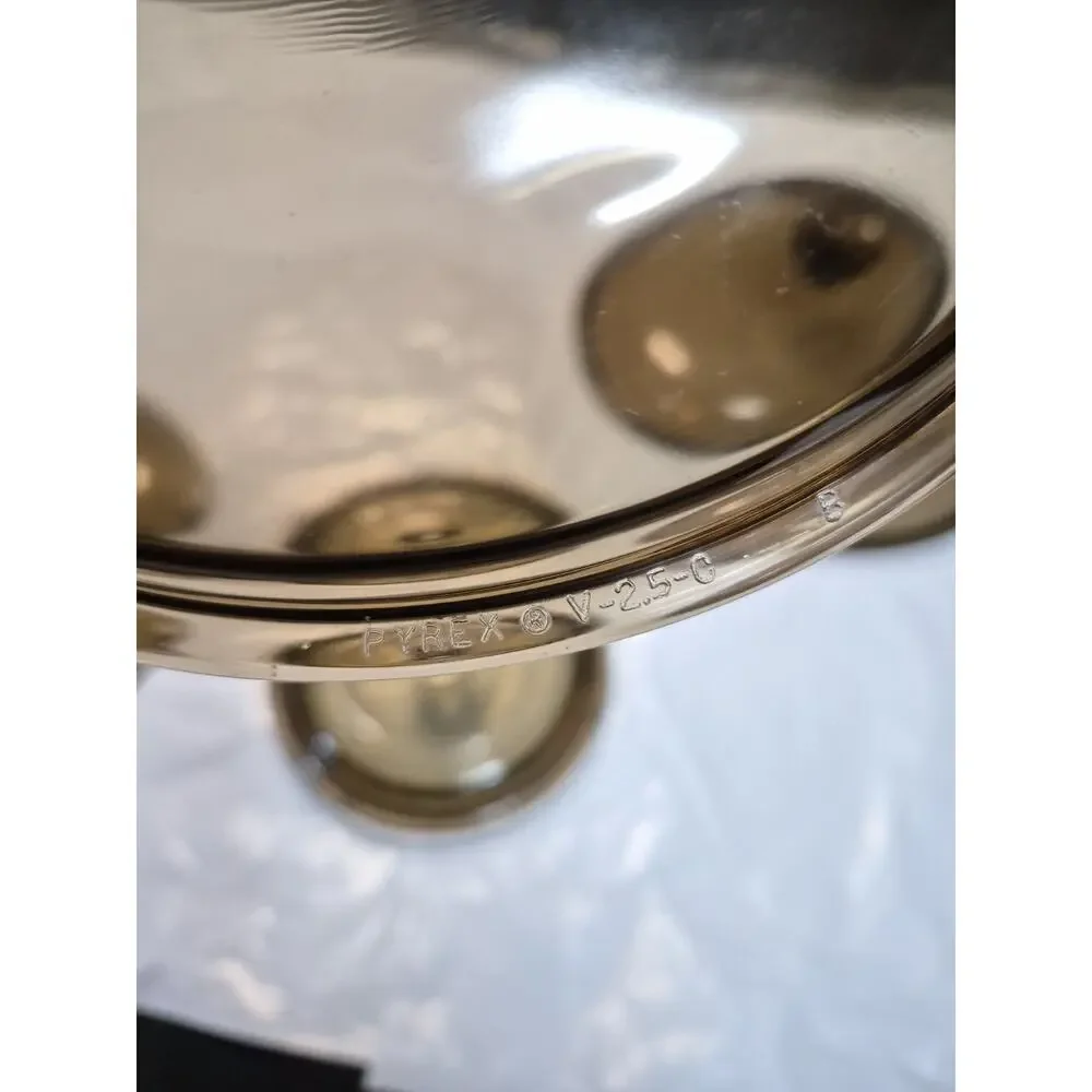 Pyrex Brown Amber Glass Lids Lot Of 4 See Photos For Measurements And Numbers